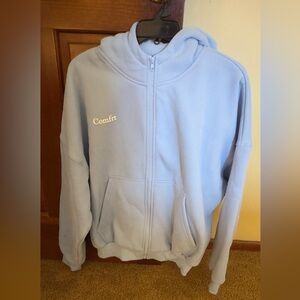 Comfrt Baby Blue Zip Hoodie XS